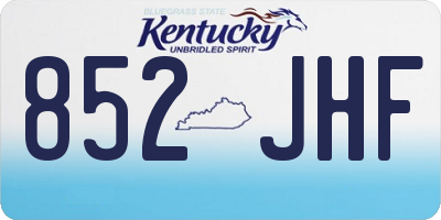KY license plate 852JHF