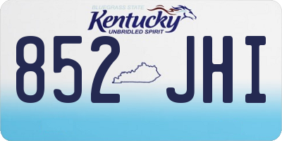 KY license plate 852JHI