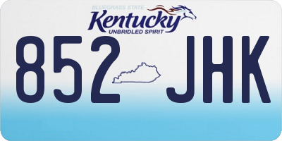 KY license plate 852JHK