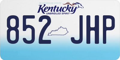 KY license plate 852JHP