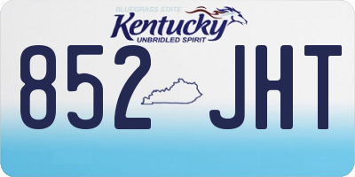KY license plate 852JHT