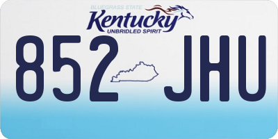 KY license plate 852JHU