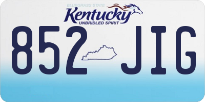 KY license plate 852JIG