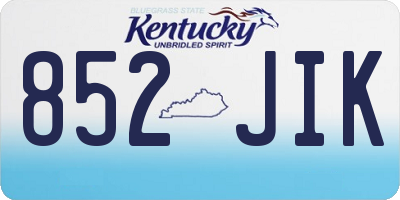 KY license plate 852JIK