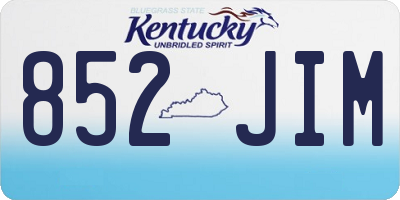 KY license plate 852JIM