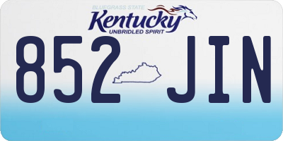 KY license plate 852JIN