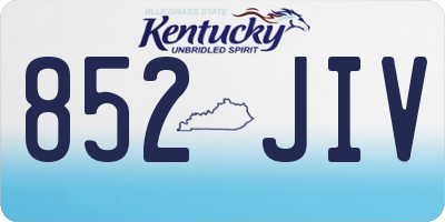 KY license plate 852JIV