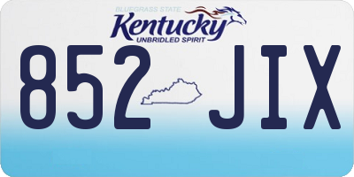 KY license plate 852JIX