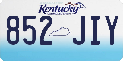 KY license plate 852JIY