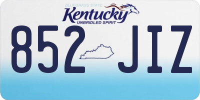 KY license plate 852JIZ