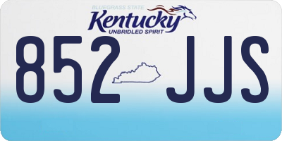 KY license plate 852JJS