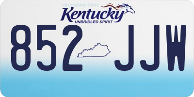 KY license plate 852JJW