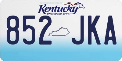 KY license plate 852JKA