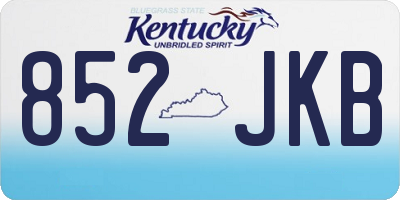KY license plate 852JKB