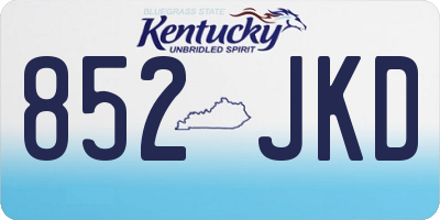 KY license plate 852JKD