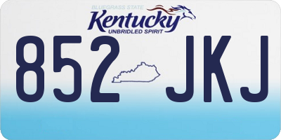 KY license plate 852JKJ
