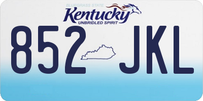 KY license plate 852JKL