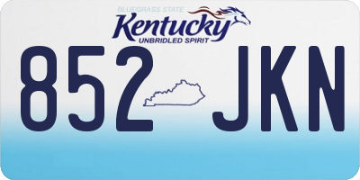 KY license plate 852JKN