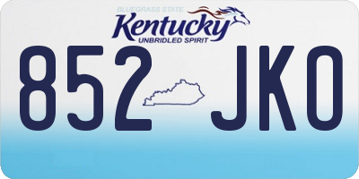 KY license plate 852JKO