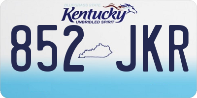 KY license plate 852JKR