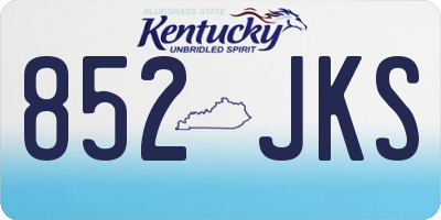 KY license plate 852JKS
