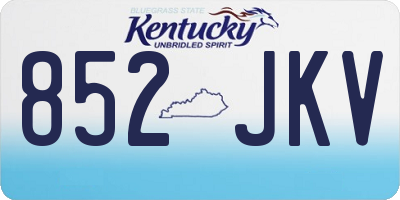 KY license plate 852JKV