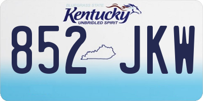 KY license plate 852JKW
