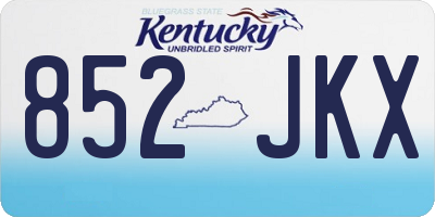 KY license plate 852JKX