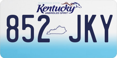 KY license plate 852JKY
