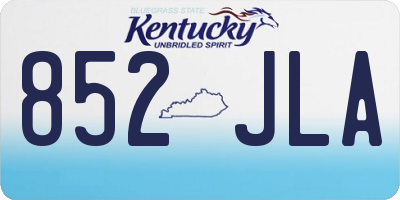 KY license plate 852JLA