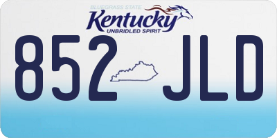 KY license plate 852JLD