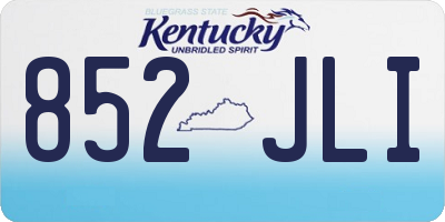 KY license plate 852JLI