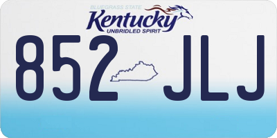 KY license plate 852JLJ
