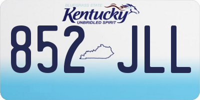 KY license plate 852JLL