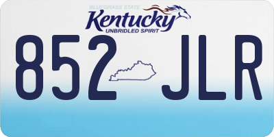 KY license plate 852JLR