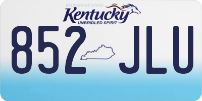 KY license plate 852JLU