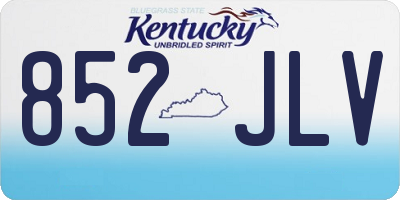 KY license plate 852JLV