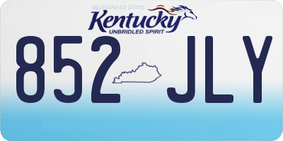 KY license plate 852JLY