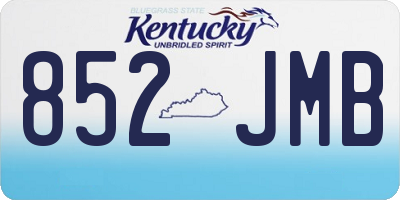 KY license plate 852JMB