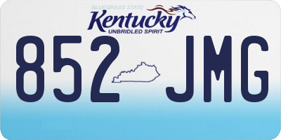 KY license plate 852JMG