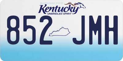 KY license plate 852JMH