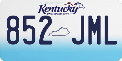 KY license plate 852JML