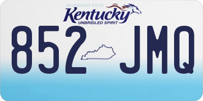KY license plate 852JMQ