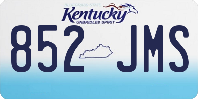 KY license plate 852JMS