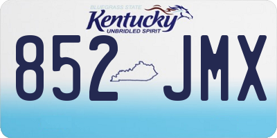 KY license plate 852JMX