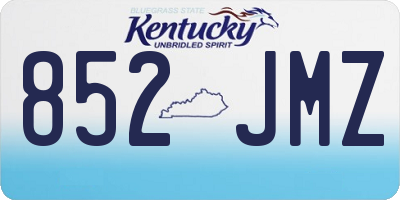 KY license plate 852JMZ