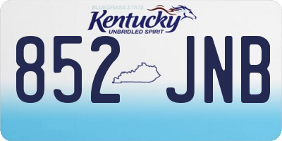 KY license plate 852JNB