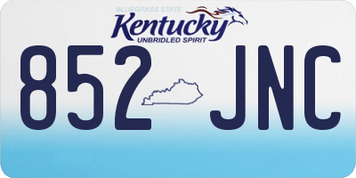 KY license plate 852JNC