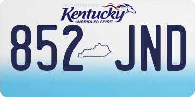 KY license plate 852JND