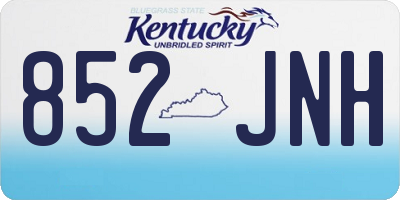 KY license plate 852JNH